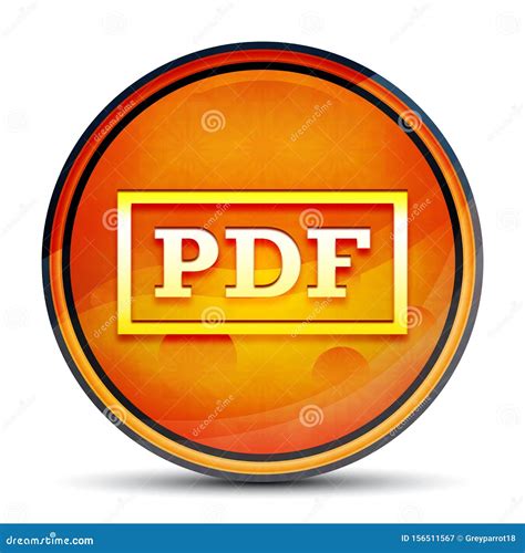 orange pdf button, Pdf icon natural orange round button stock illustration