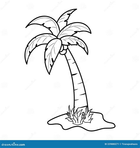 outline image of coconut tree, Coconut coloring pages