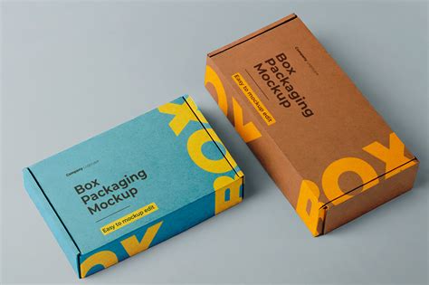 packaging box mockup free, Free box packaging mockup 04