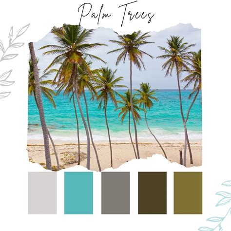 palm tree hex code, Beautiful tropical beach and sea with coconut palm tree in paradise