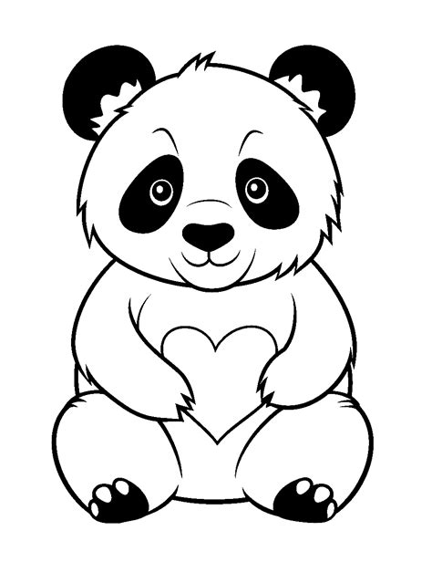panda colouring in sheets, Cute panda