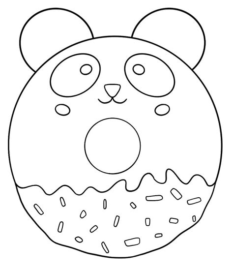 panda donut coloring page, Panda coloring page vector art, icons, and graphics for free download