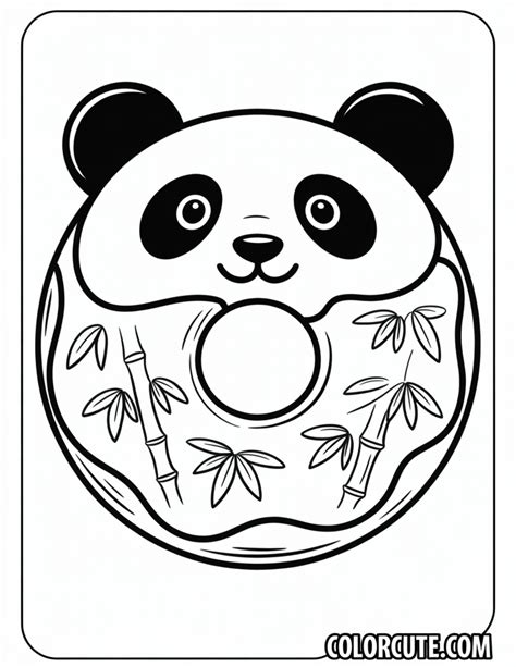 panda donut coloring page printable, Coloring pages it