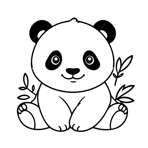 panda drawing for colouring, Printable panda