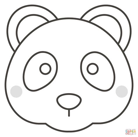 panda face coloring pages, 20 page cute panda coloring pages