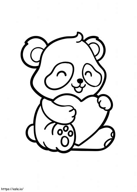 panda heart coloring page, Corazon leukekleurplaten dibujosparaimprimir pandacorn etende panada coloringpage printen kleur trompet speelt. Colouring page panda with heart