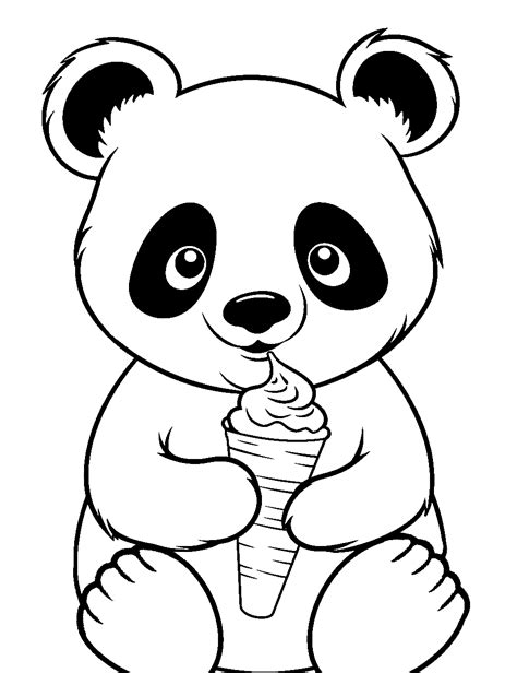 panda ice cream colouring, Ice cream coloring pages printable
