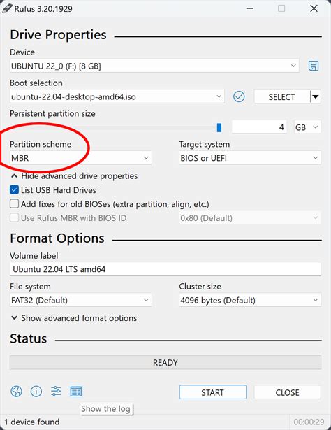 partition scheme for ubuntu rufus, How to use rufus to create a bootable flash drive