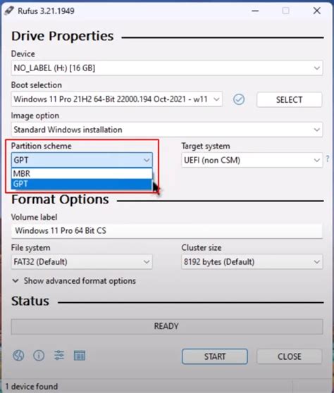 partition scheme in rufus, How to use rufus to create a bootable flash drive