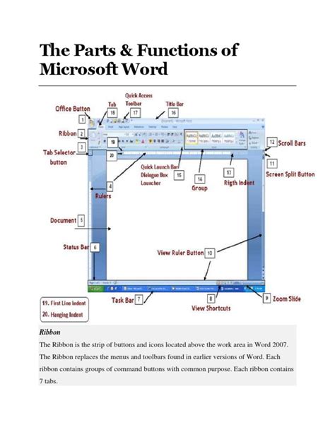 parts of microsoft and function, Mr. homework: parts of the microsoft word 2007 screen and their functions. Modul informatica