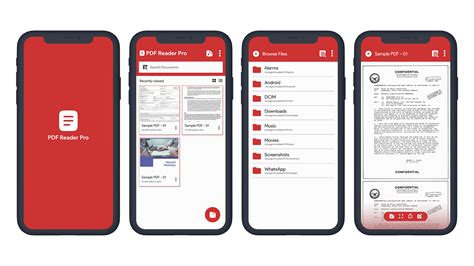 pdf viewer app ui design, Pdf reader pro app ui design on behance