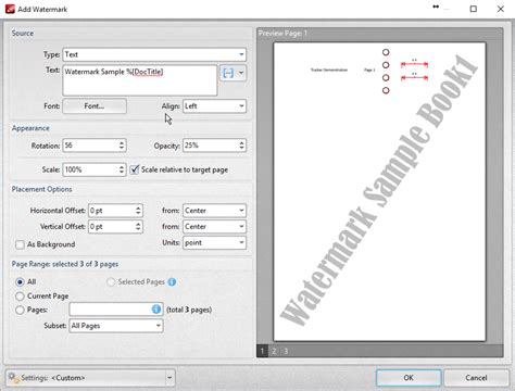 pdf-xchange editor watermark, Pdf-xchange editor plus user manual > tabs guide > document > watermarks
