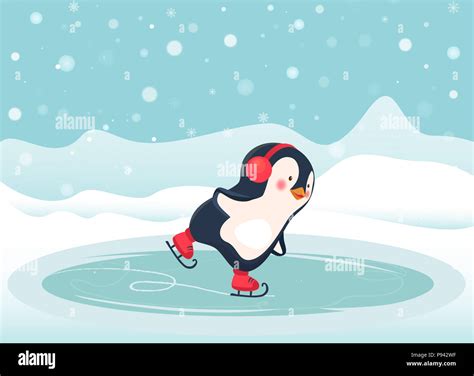 penguin skating on ice