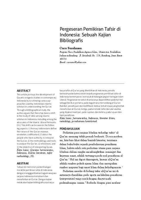 Pergeseran Pemikiran Tafsir di Indonesia Sebuah Kajian PDF Download