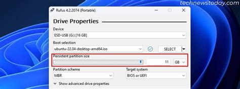 persistent partition size rufus meaning, Rufus create bootable usb persistence