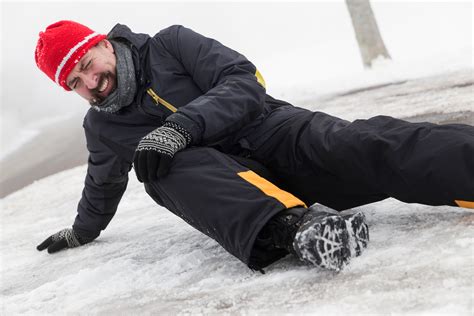 person slipping on ice