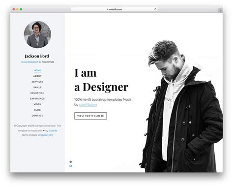 personal web single page html template, One page portfolio