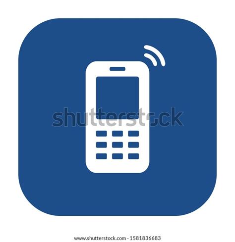 phone icon rounded square blue, Blue rounded square mobile phone icon stock vector (royalty free