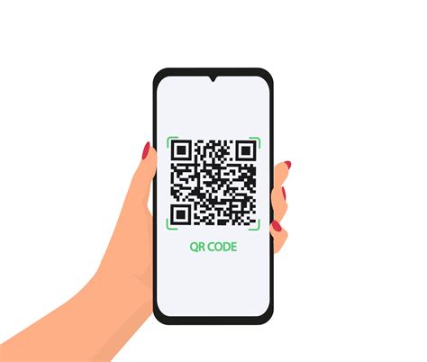 phone with qr code clip art, Scan qr code to smartphone. flat vector infographics stock vector image