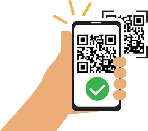 picture of mobile over qr code, Premium vector