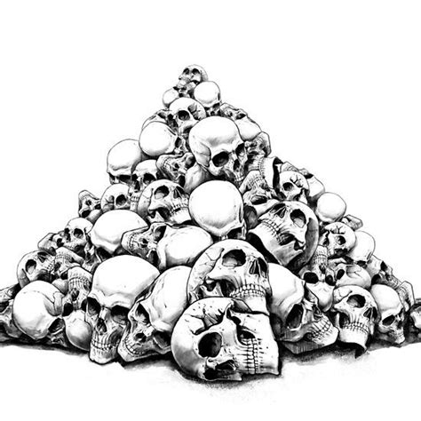 Download pile of skulls and bones drawing