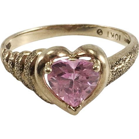 pink ice heart ring