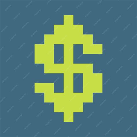 pixel dollar sign, Dollar sign pixel art 32 bit stock vector (royalty free) 2192067787
