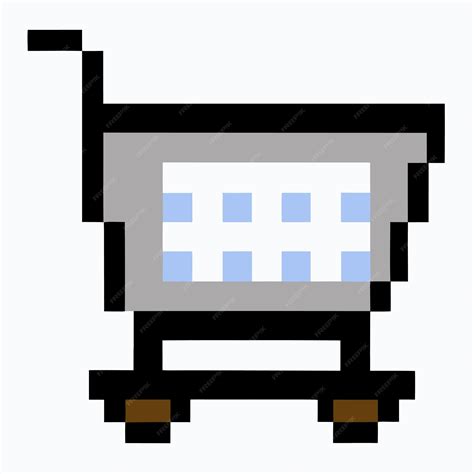 pixel shopping icon, Shopping pixel icon royalty free vector image
