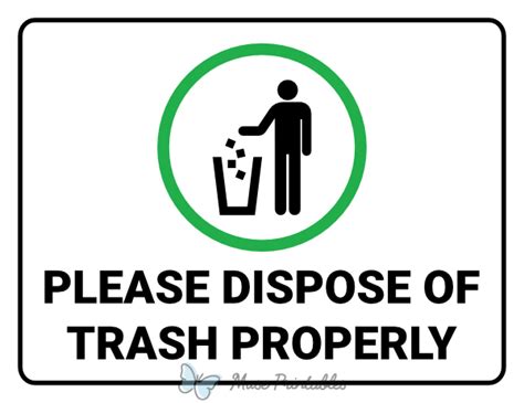 please dispose your trash properly, Printable please dispose of trash properly sign, 58% off