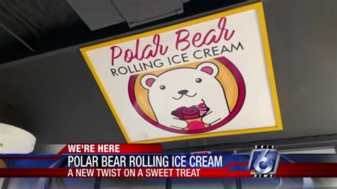 polar bear rolling ice cream