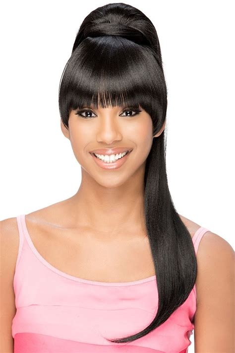 ponytail wig with bangs