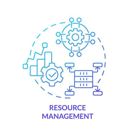 ppt resource management icon, Project resource management icon with manager and employees