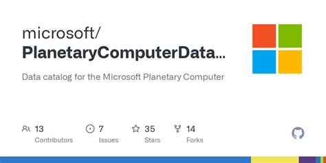 Precomputed Datasets Microsoft Planetary Computer Data Catalog Github