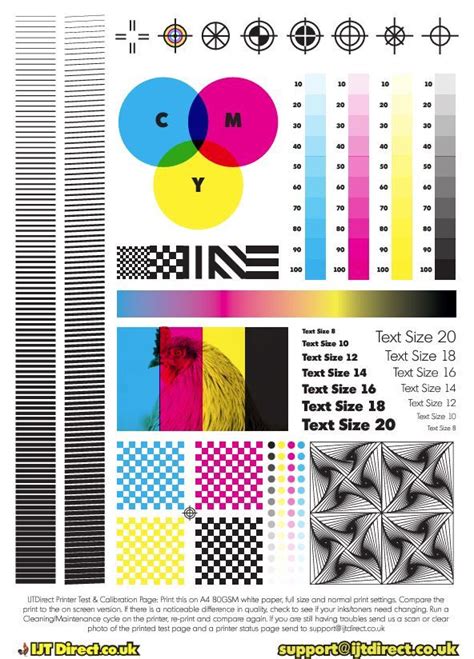 print a test page for a printer, Printer test page