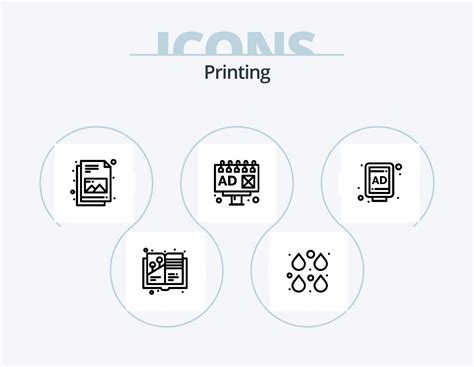 print icon pattern, Symbols seamless linear. Vector seamless pattern with linear printing symbols and icons. stock