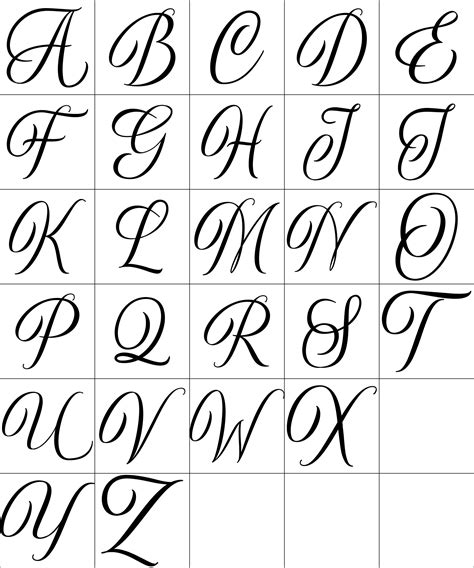 printable calligraphy alphabet chart, Calligraphy letters tracing. Tracing stencils tracinglettersworksheets