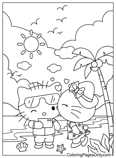 Printable Coloring Page Hello Kitty