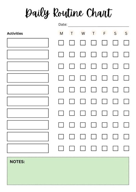 Printable Daily Routine Chart