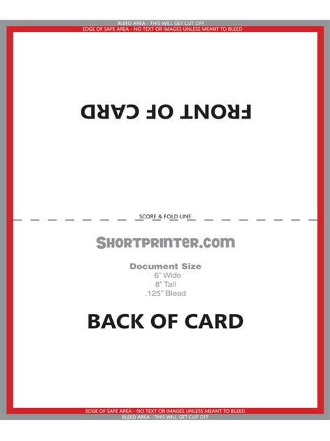 Printable Folded Card Template