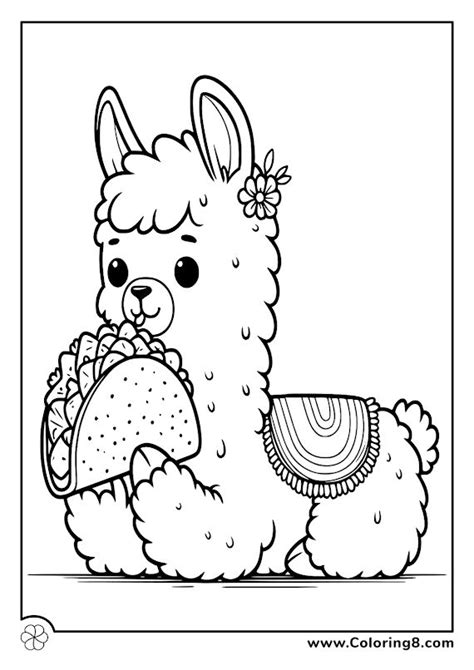 Printable Llama Coloring Pages