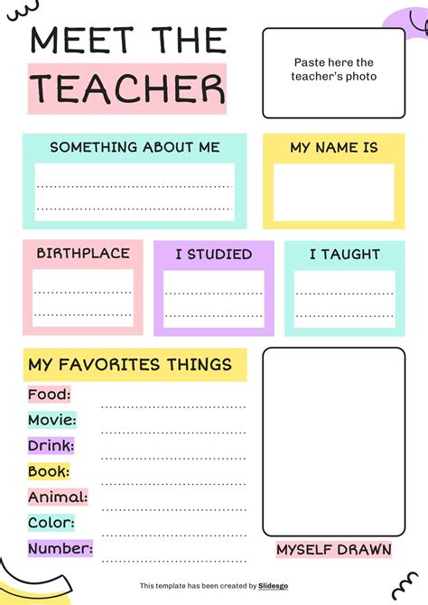 Printable Meet The Teacher Template