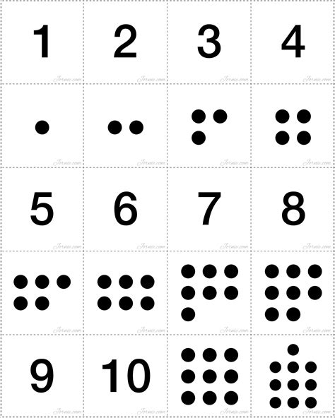 Printable Numbers With Dots