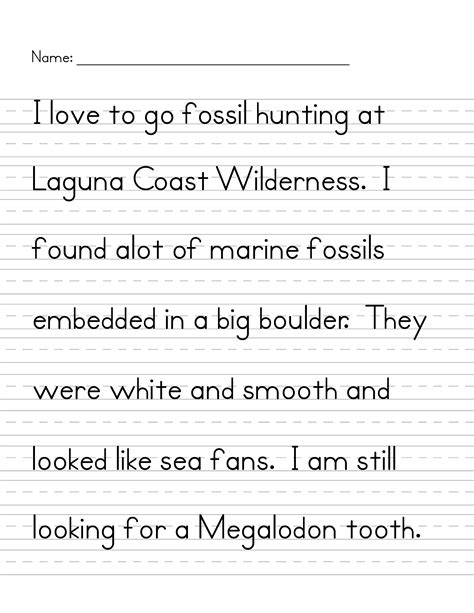 Printable Penmanship Worksheets