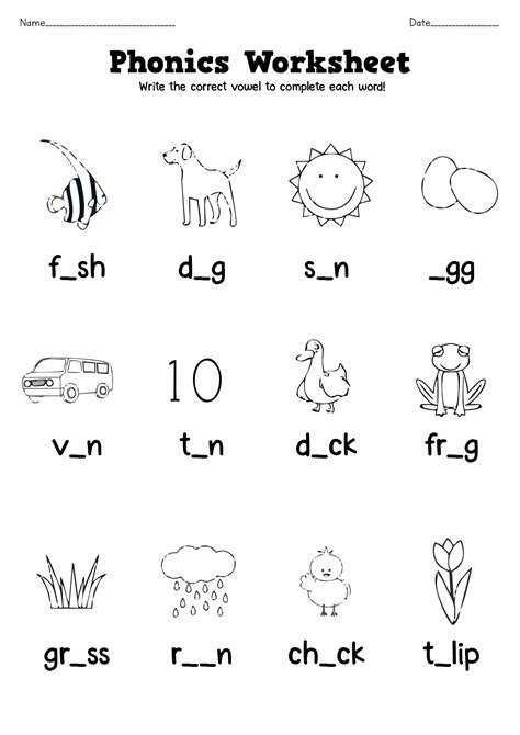 Printable Phonics Worksheets Free