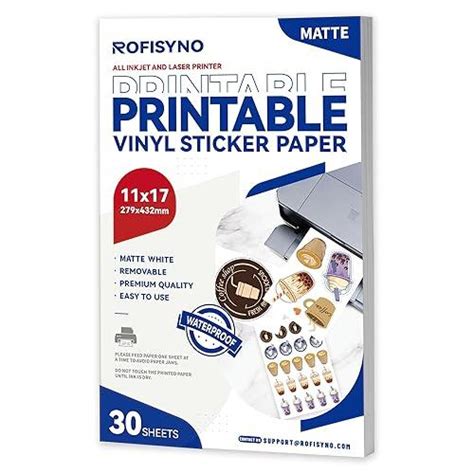 printable vinyl tabloid size, Amazon.com : 11x17 printable vinyl sticker paper waterproof, removable