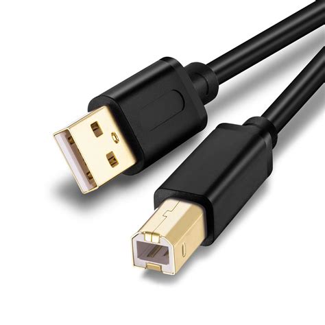 printer cable plug in usb, 3m nylon usb printer cable, black, usb a plug to usb b, charging cable