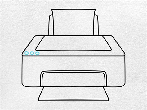 printer drawing for kinder, How to draw a printer in (9) easy steps for kids