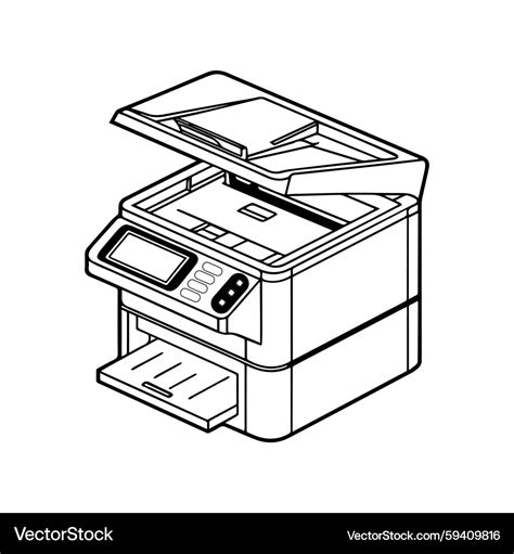 printer drawing vector stock, Tekening drukpers. Printer. vector drawing — stock vector © marinka #101397262
