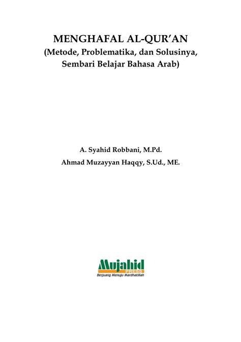 Problematika Terjemah Al-Qurâan Bahasa Madura Studi Kasus PDF Download