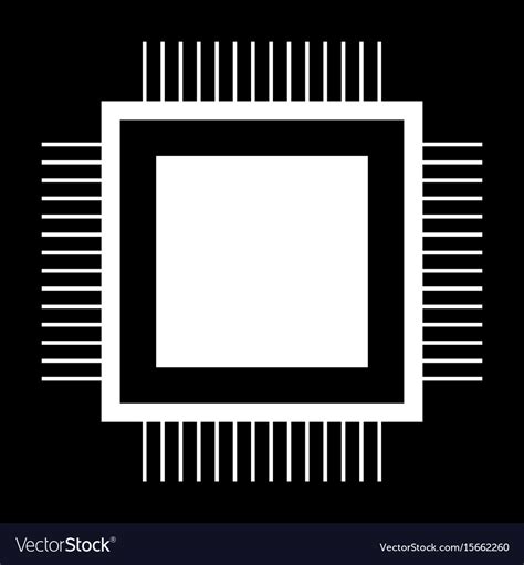 processor icon with white color, Processor generic blue icon